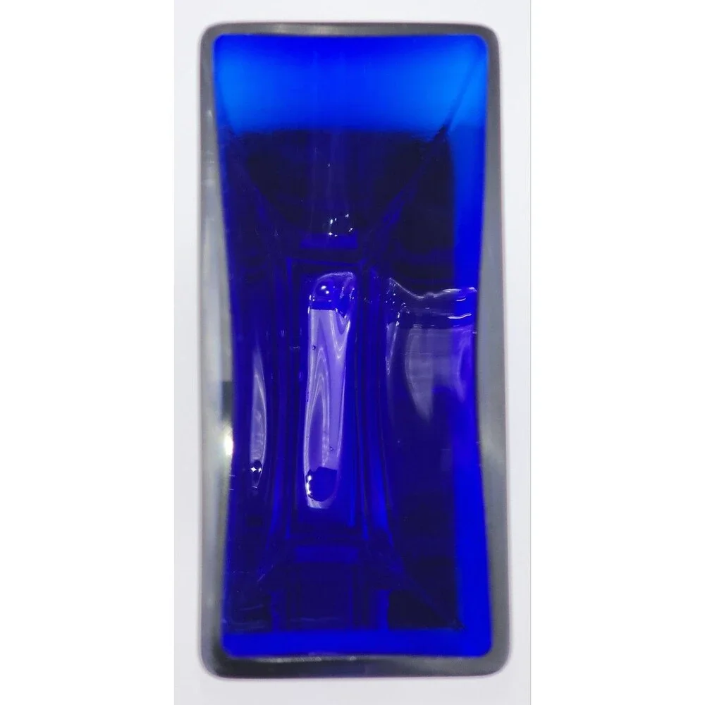 Vintage Sommerso Vase ~ Beautiful Cobalt Blue & Clear Glass